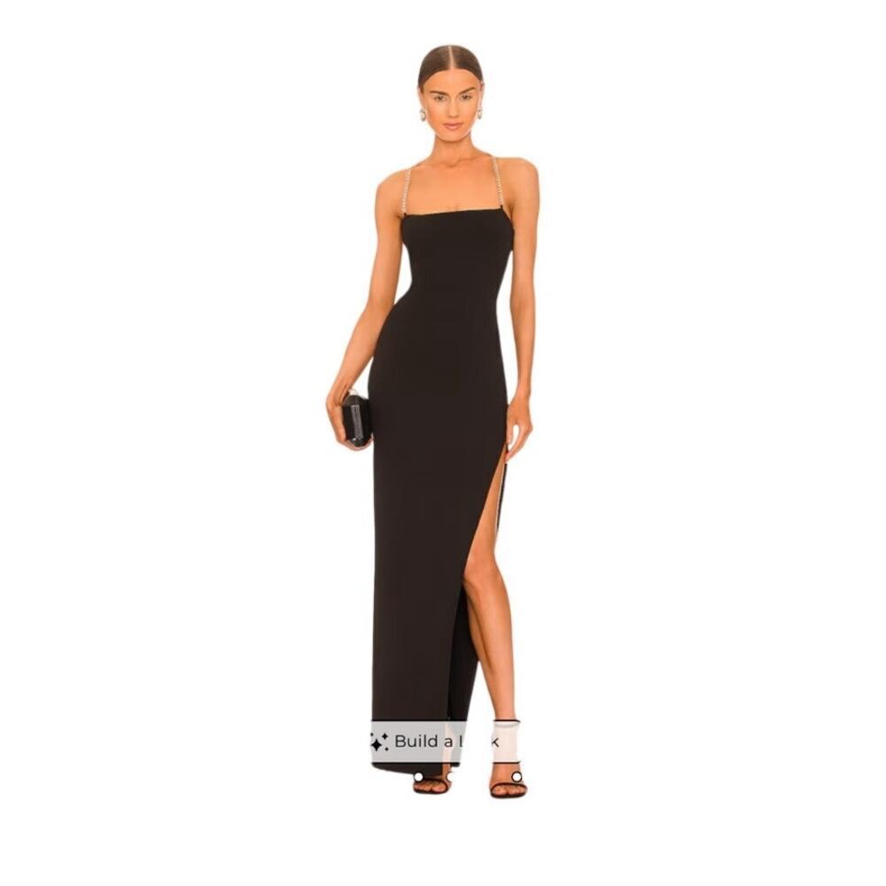 Nookie - Estelle Chain Strap Backless Gold Chain Straps Evening Dress Sz Xs